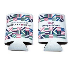 Lot x2 Vineyard Vines Kentucky Derby Can Holder Whale Insulated Set Sleeve